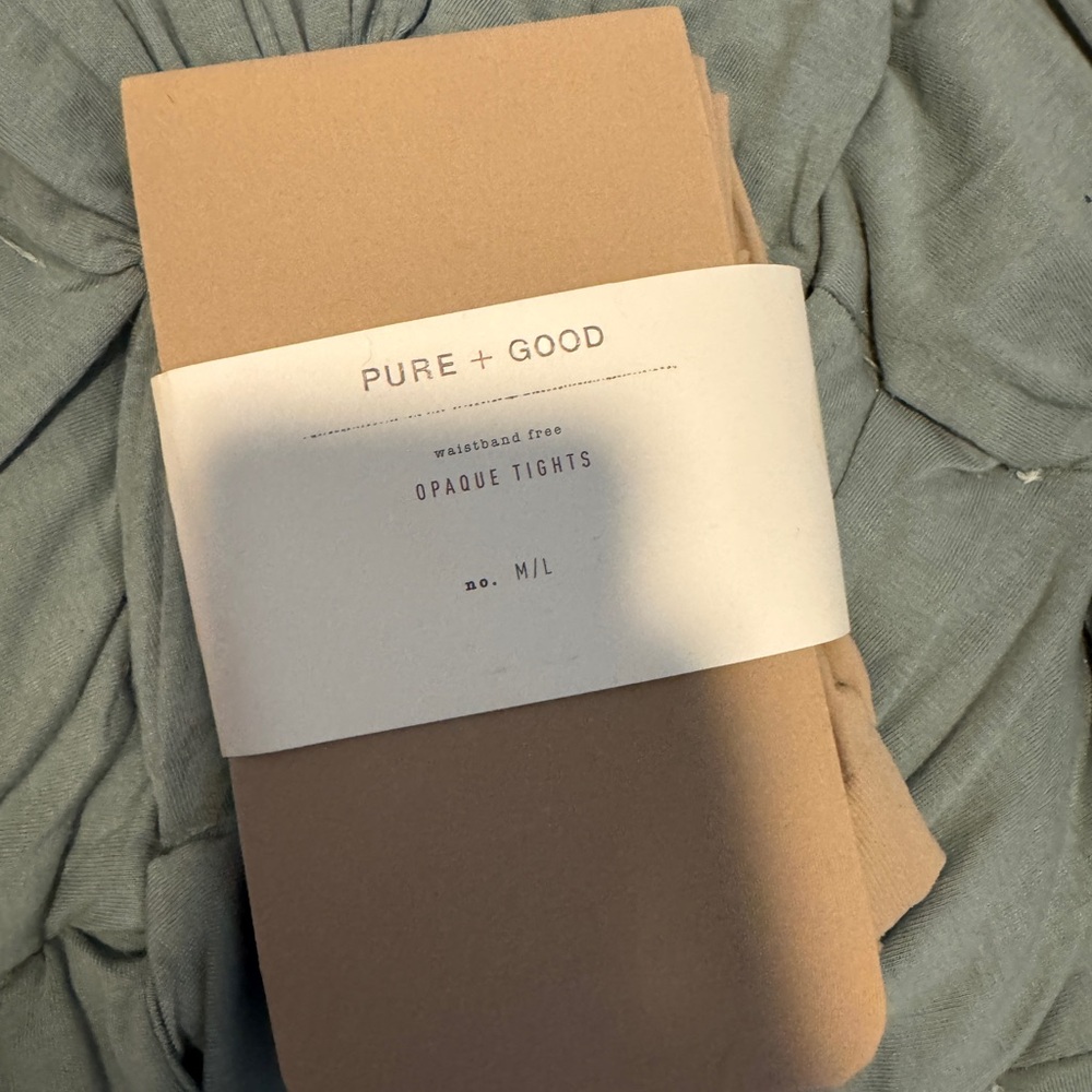 Anthropologie Pure + Good Tan Tights